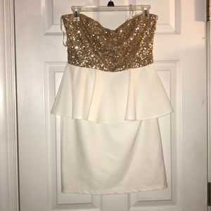 Peplum strapless dress